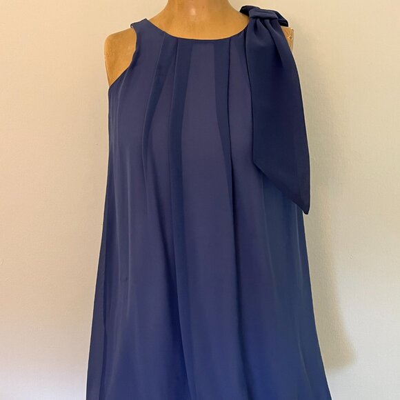 UN DEUX TROIS Girls Party Dress w/ Bubble Hemline Size 12 Blue Sleeveless - Picture 2 of 10